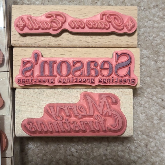 Christmas rubberstamps, some brand new. 12 stamps! - Picture 6 of 7